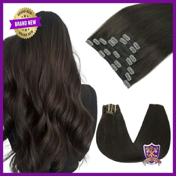 22 Inch Real Human Hair Clip-In Extensions, 7 Piece Set, 160g main image 7
